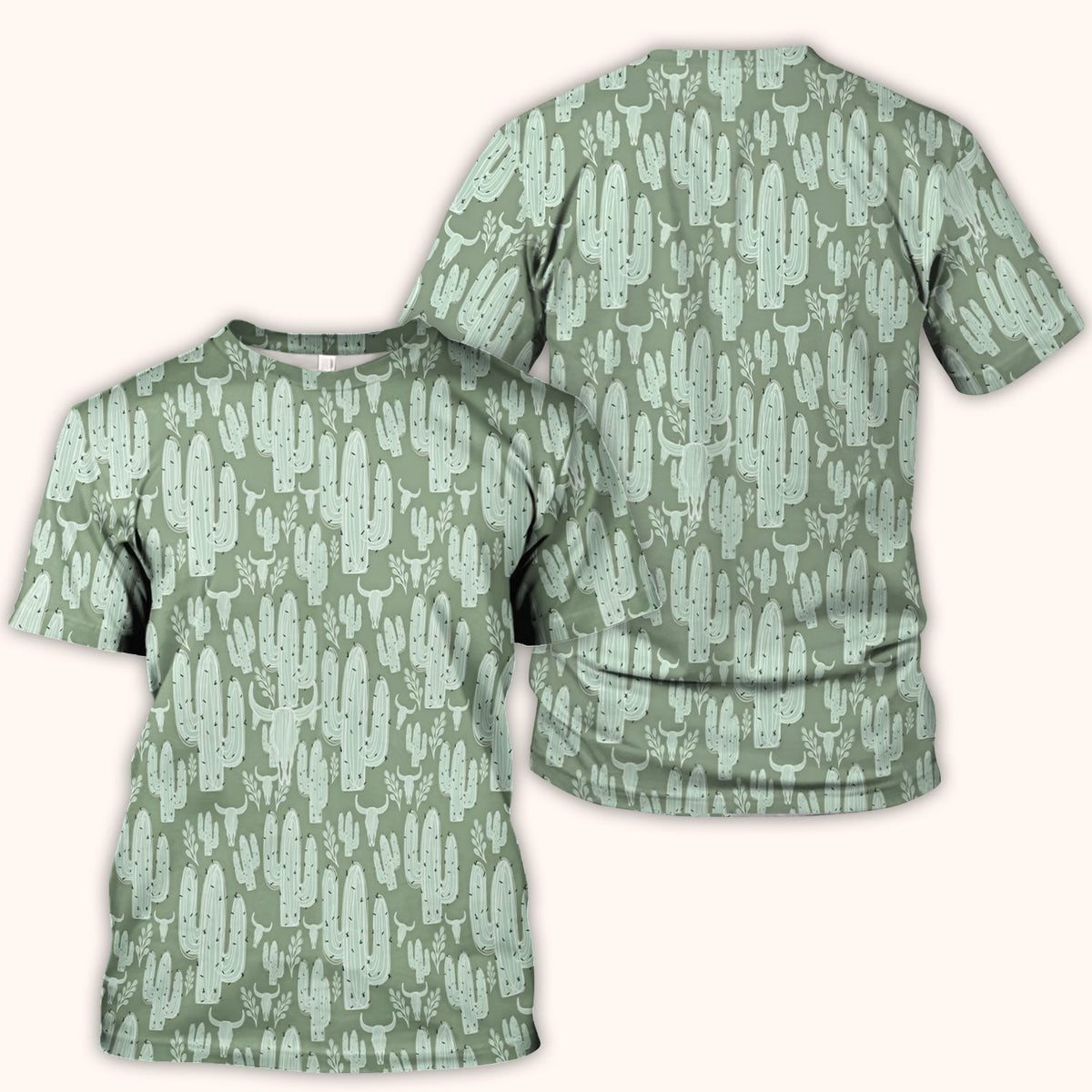 Desert Cactus Skull Nurse Scrub Top