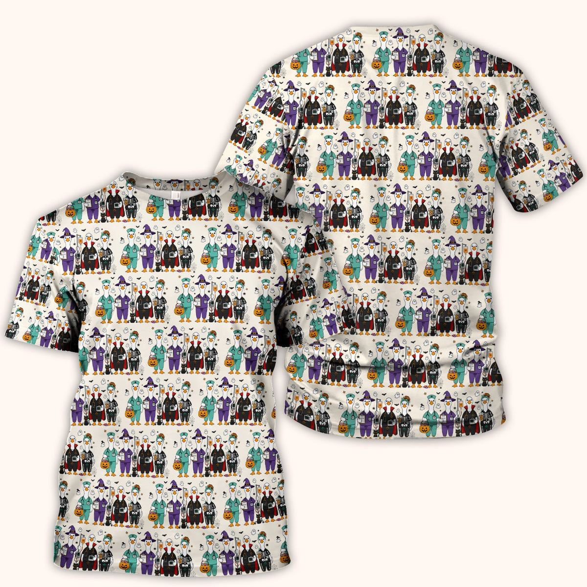 Halloween Goose Nurse Scrub Top