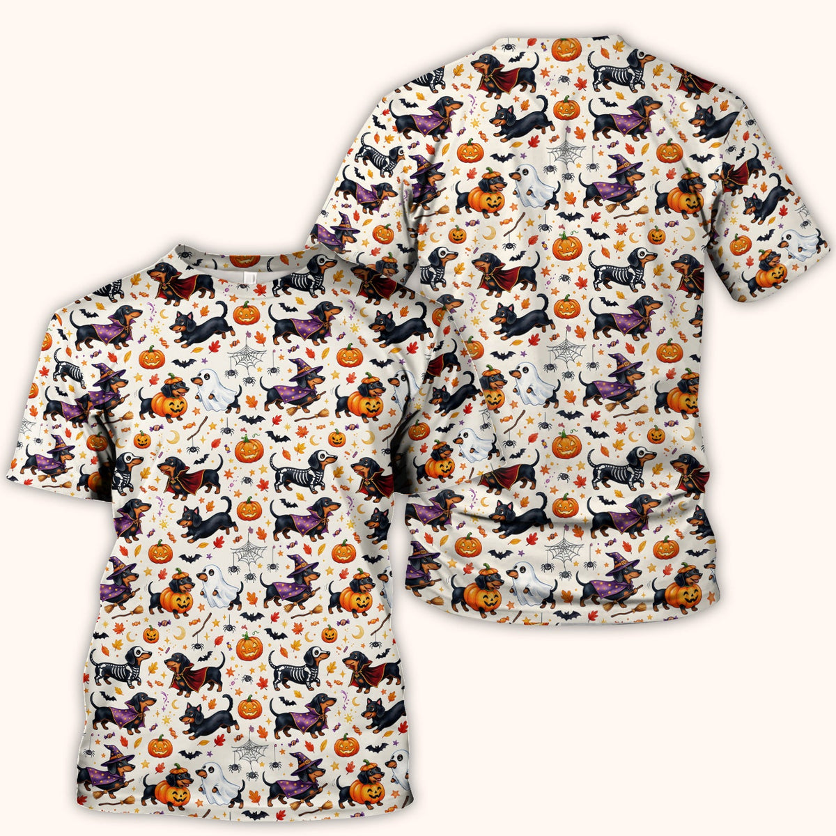 Halloween Dachshund Costume Nurse Scrub Top