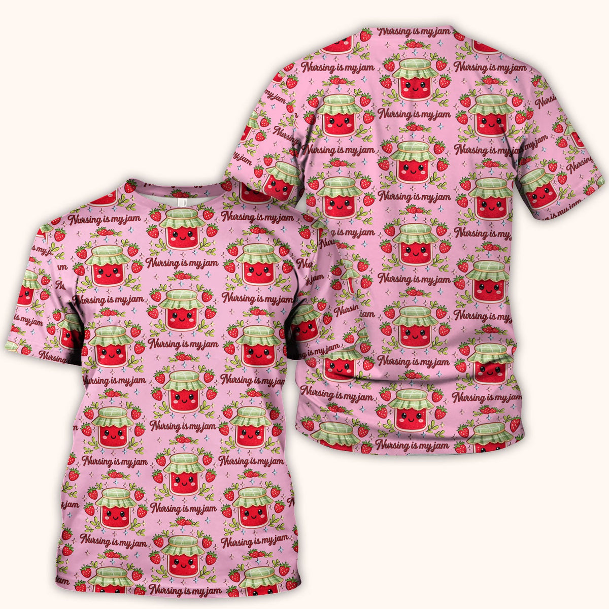 Strawberry Jam Nurse Scrub Top