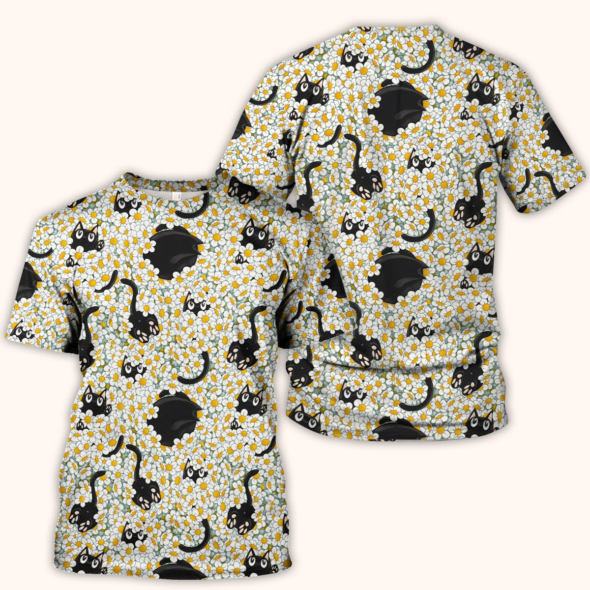 Daisy Black Cat Nurse Scrub Top