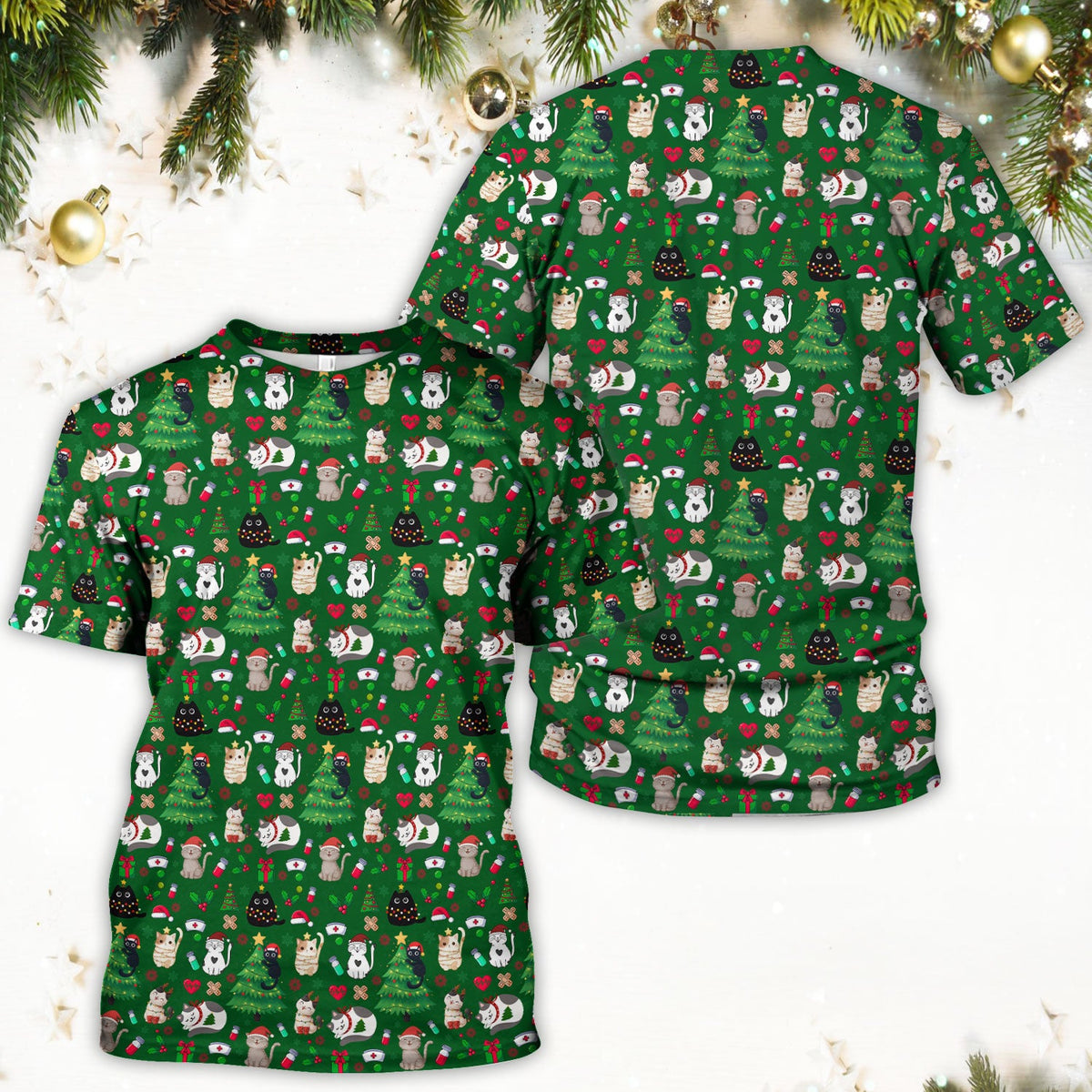 Christmas Pet Nurse Scrub Top