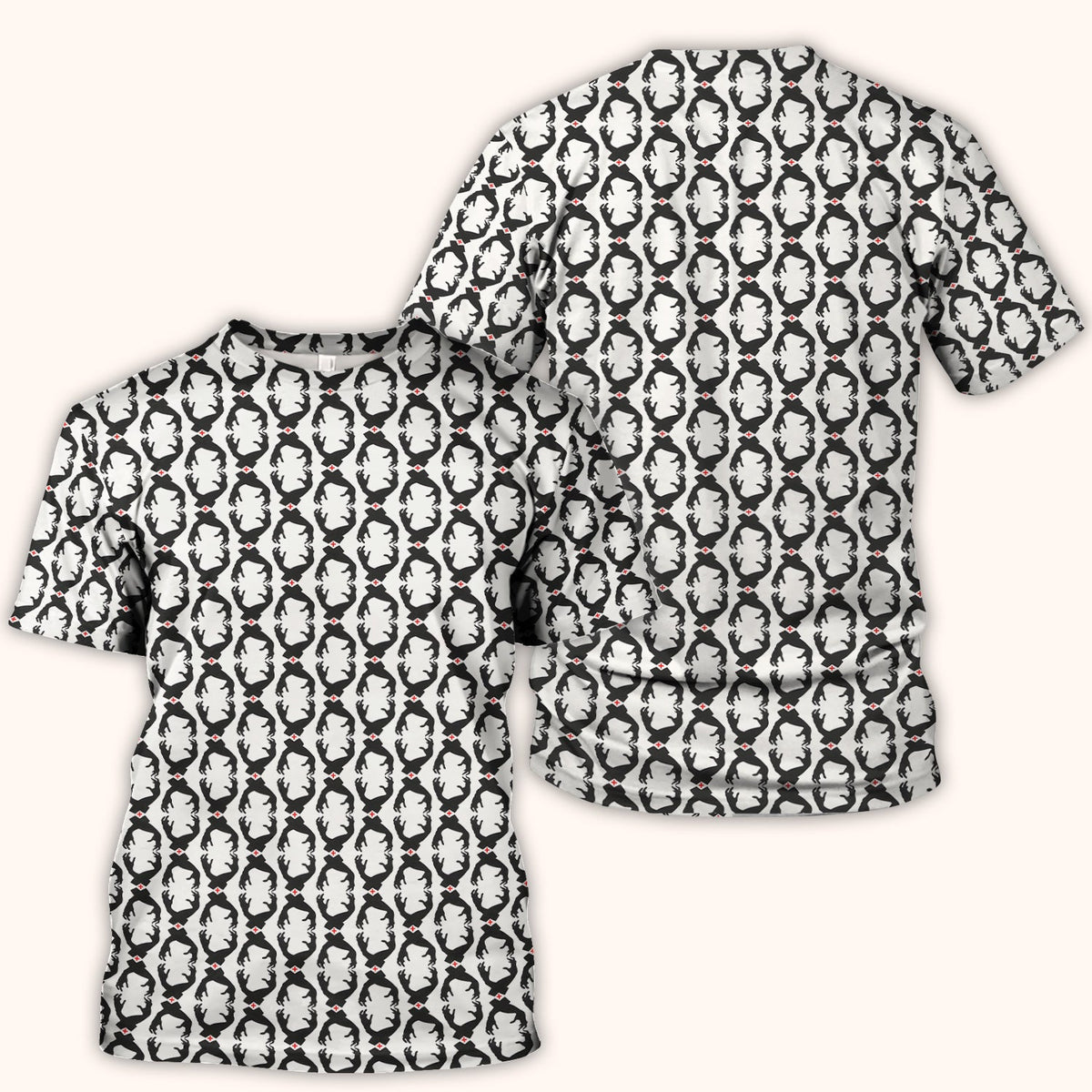 Creepy Hands Black White Red Nurse Scrub Top