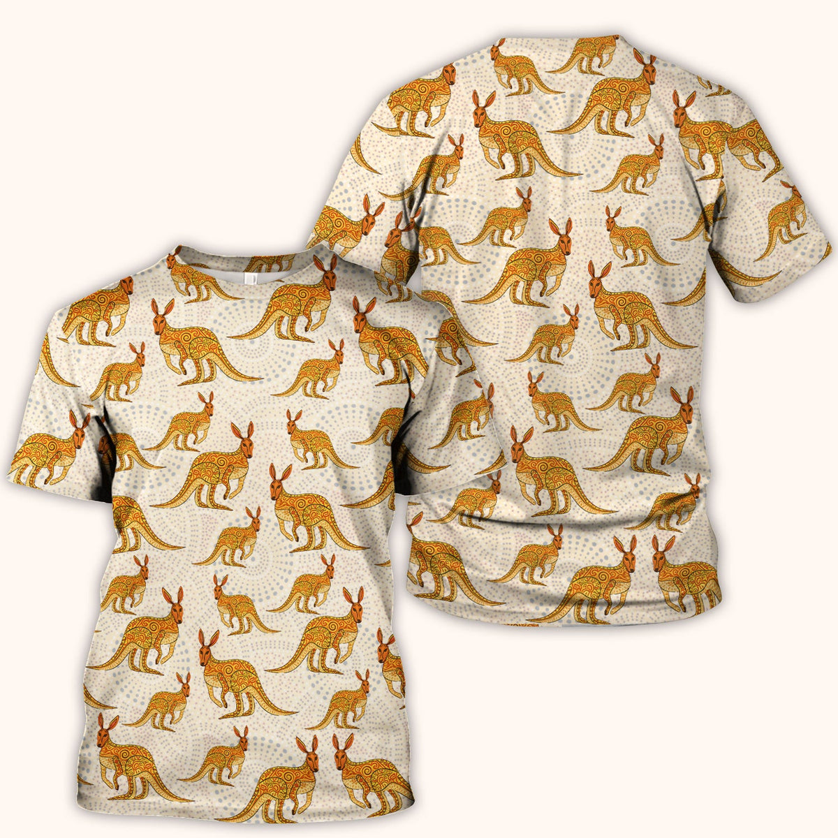 Australian Kangaroo Dot Art Nurse Scrub Top