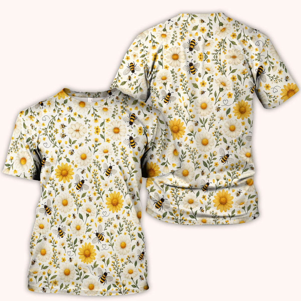 Honey Bee Daisy Nurse Scrub Top