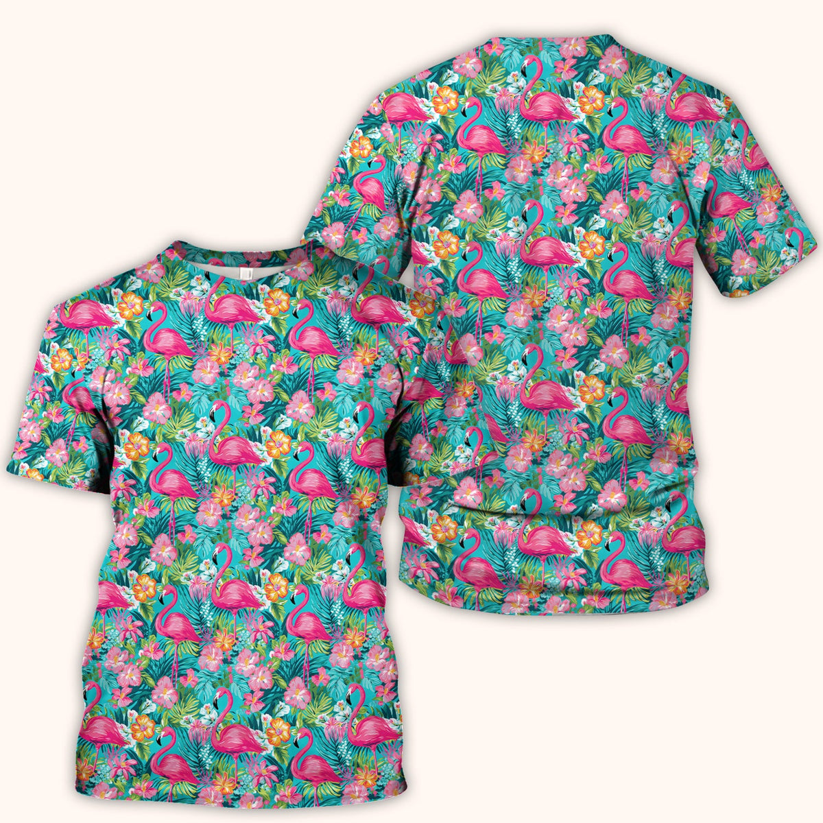 Tropical Flamingo Floral Nurse Scrub Top