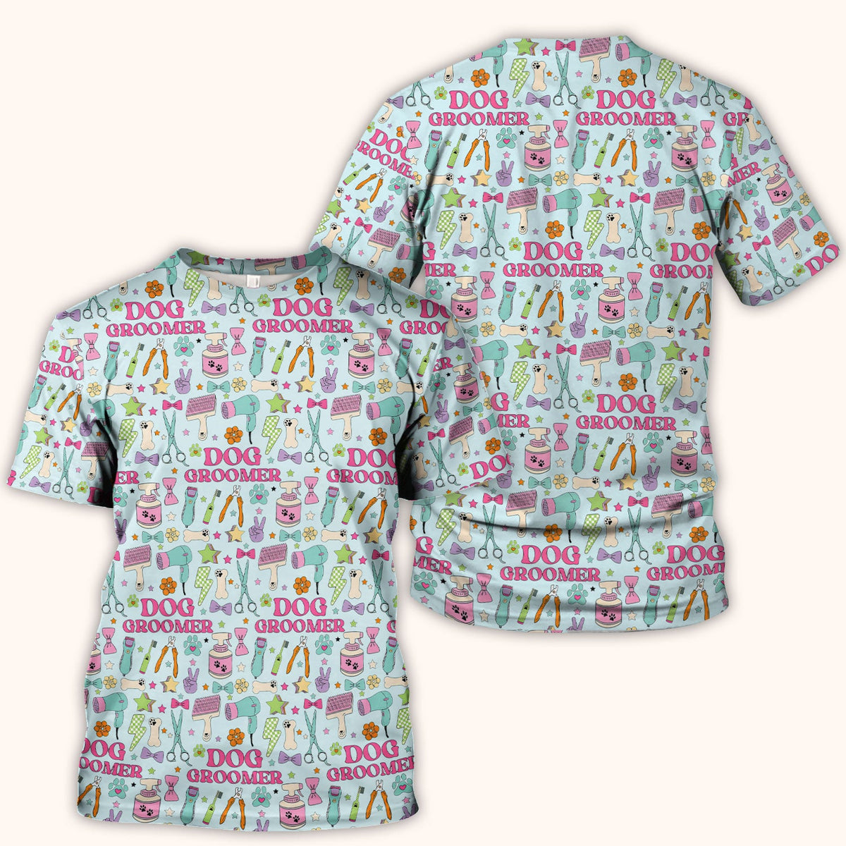 Dog Groomer Tools Nurse Scrub Top
