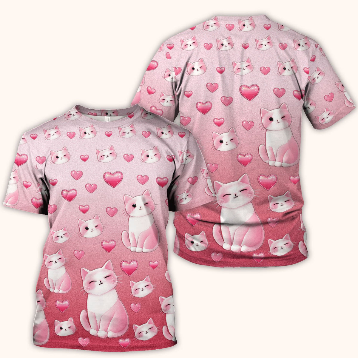 Valentine Cat Heart Nurse Scrub Top