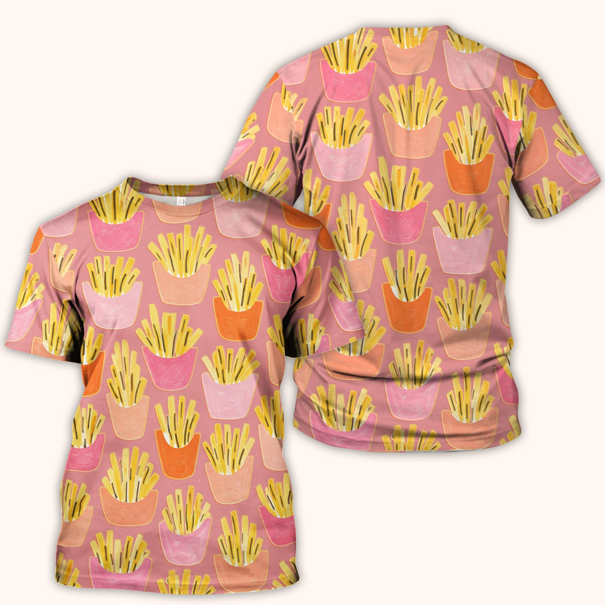 French Fries Nurse Scrub Top