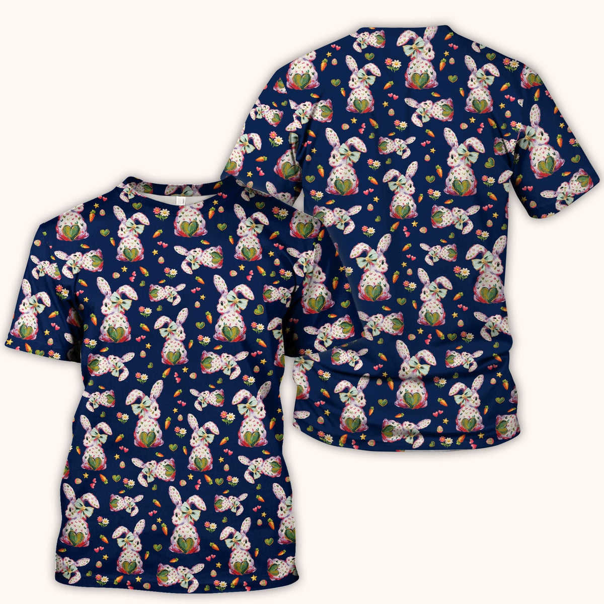 Pastel Bunny Easter Nurse Scrub Top