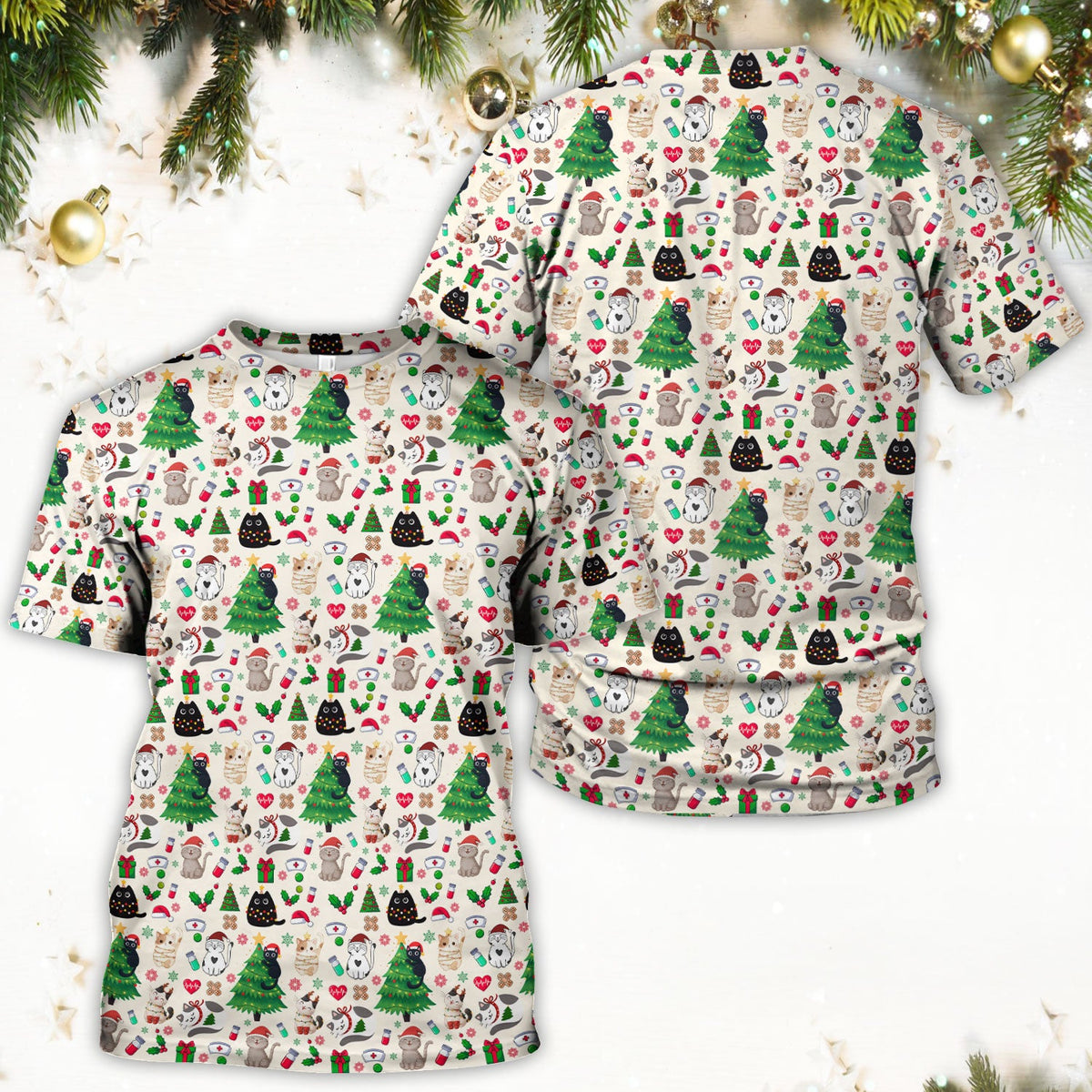 Christmas Pet Nurse Scrub Top