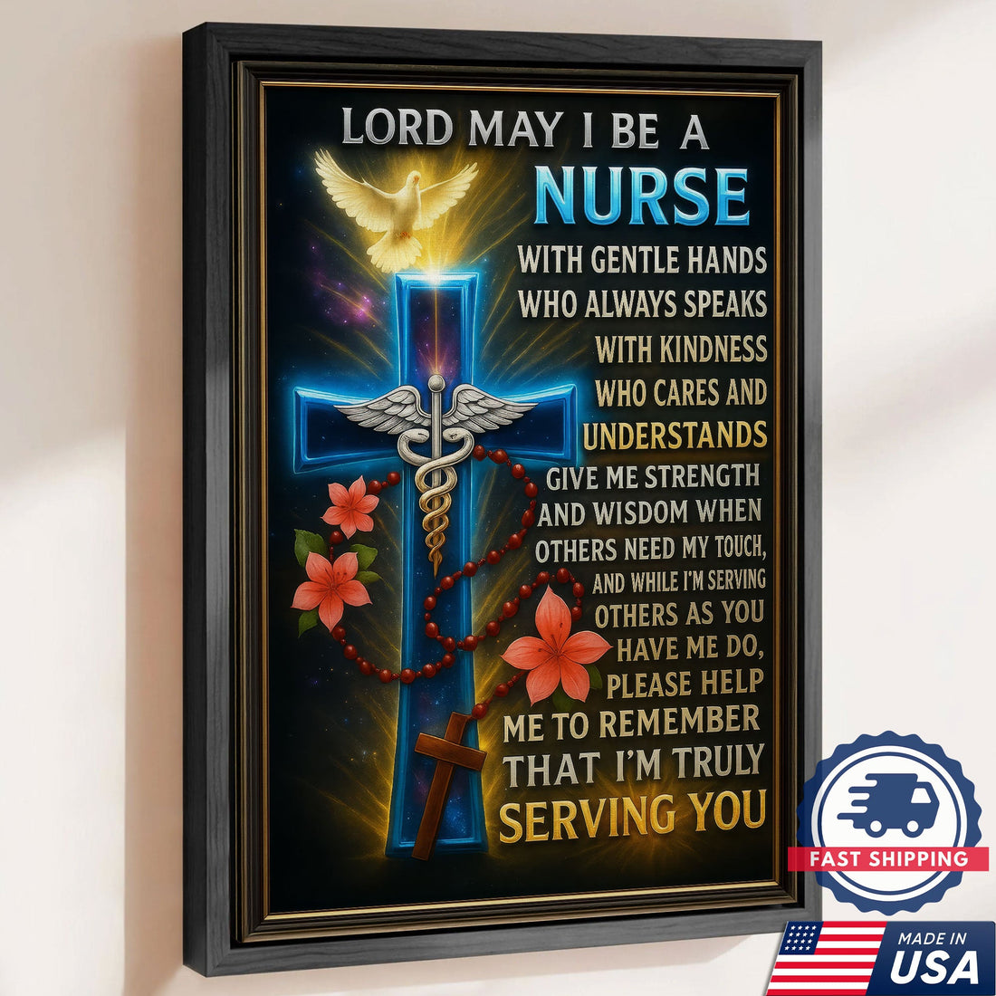 Lord May I Be A Nurse Prayer Canvas