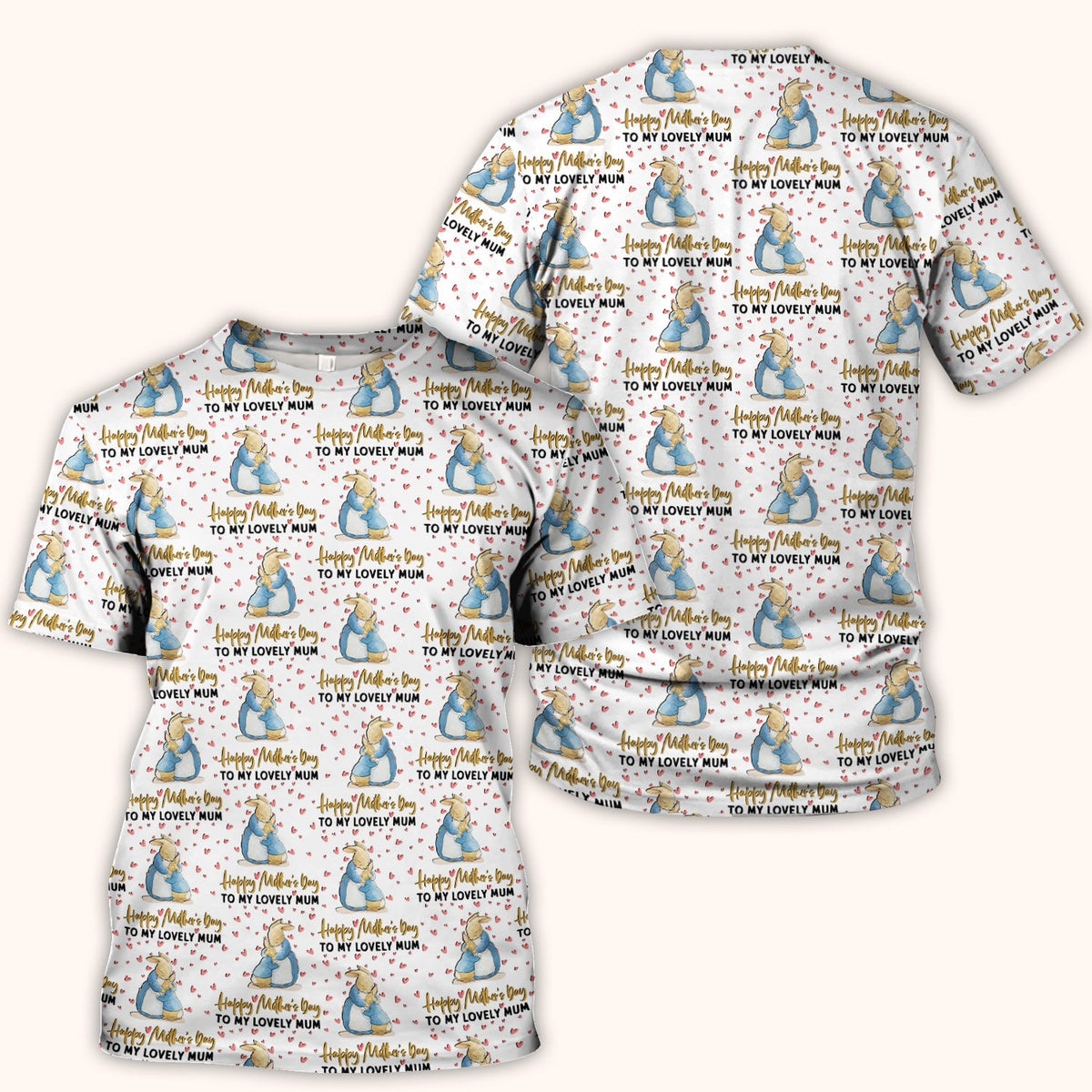 Mothers Day Bunny Love Nurse Scrub Top