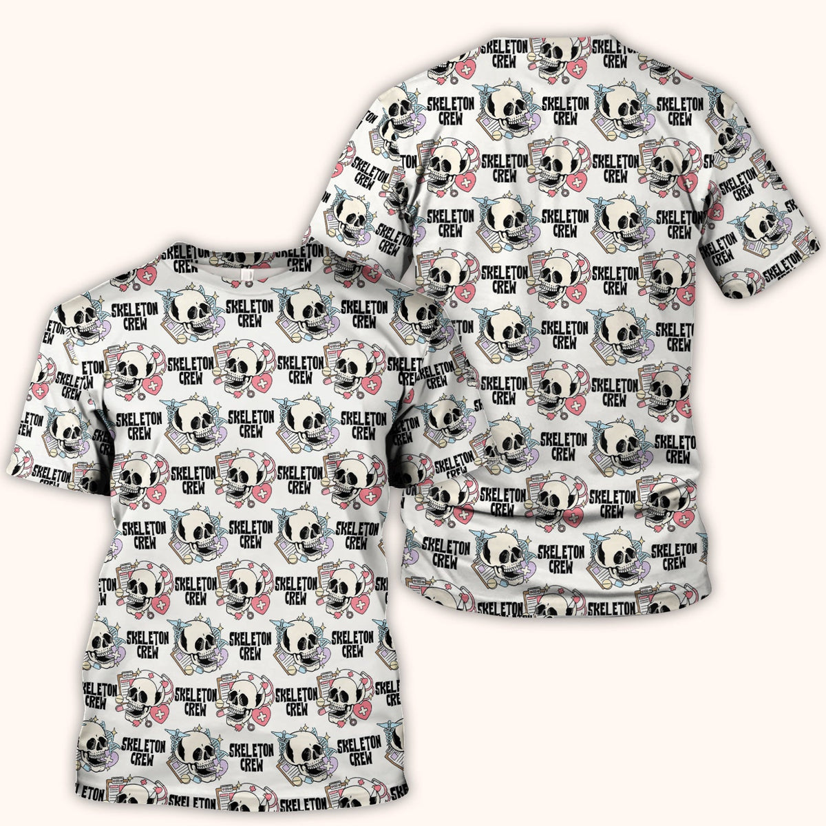 Skeleton Crew Nurse Scrub Top - Halloween Gift