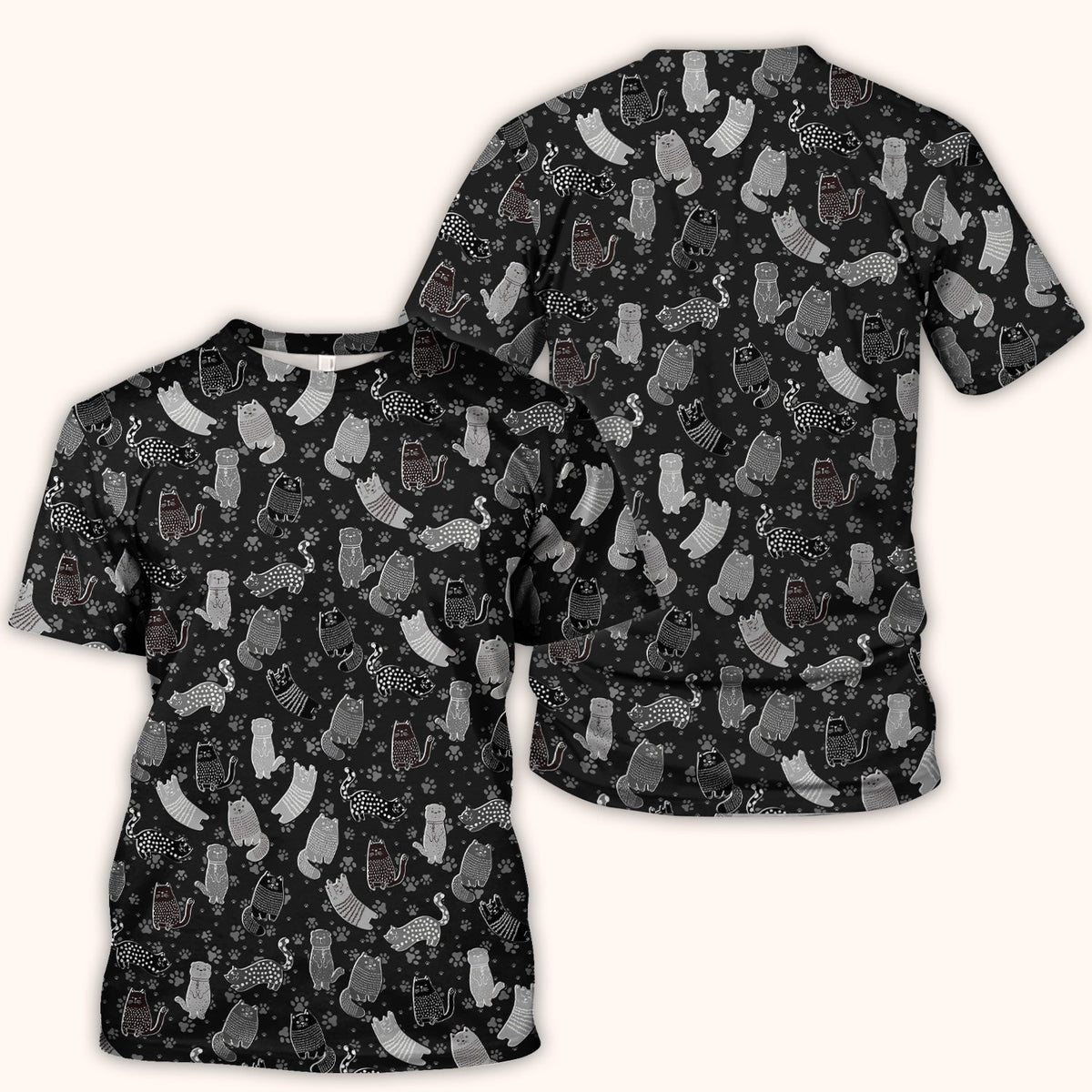 Cat Paw Print Nurse Scrub Top