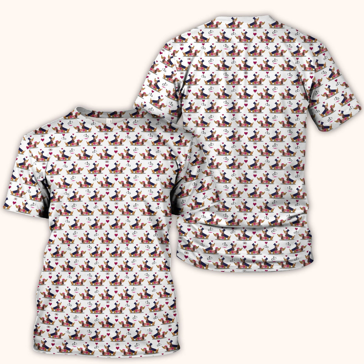 Dachshund Nurse Scrub Top - Valentines Day Gift