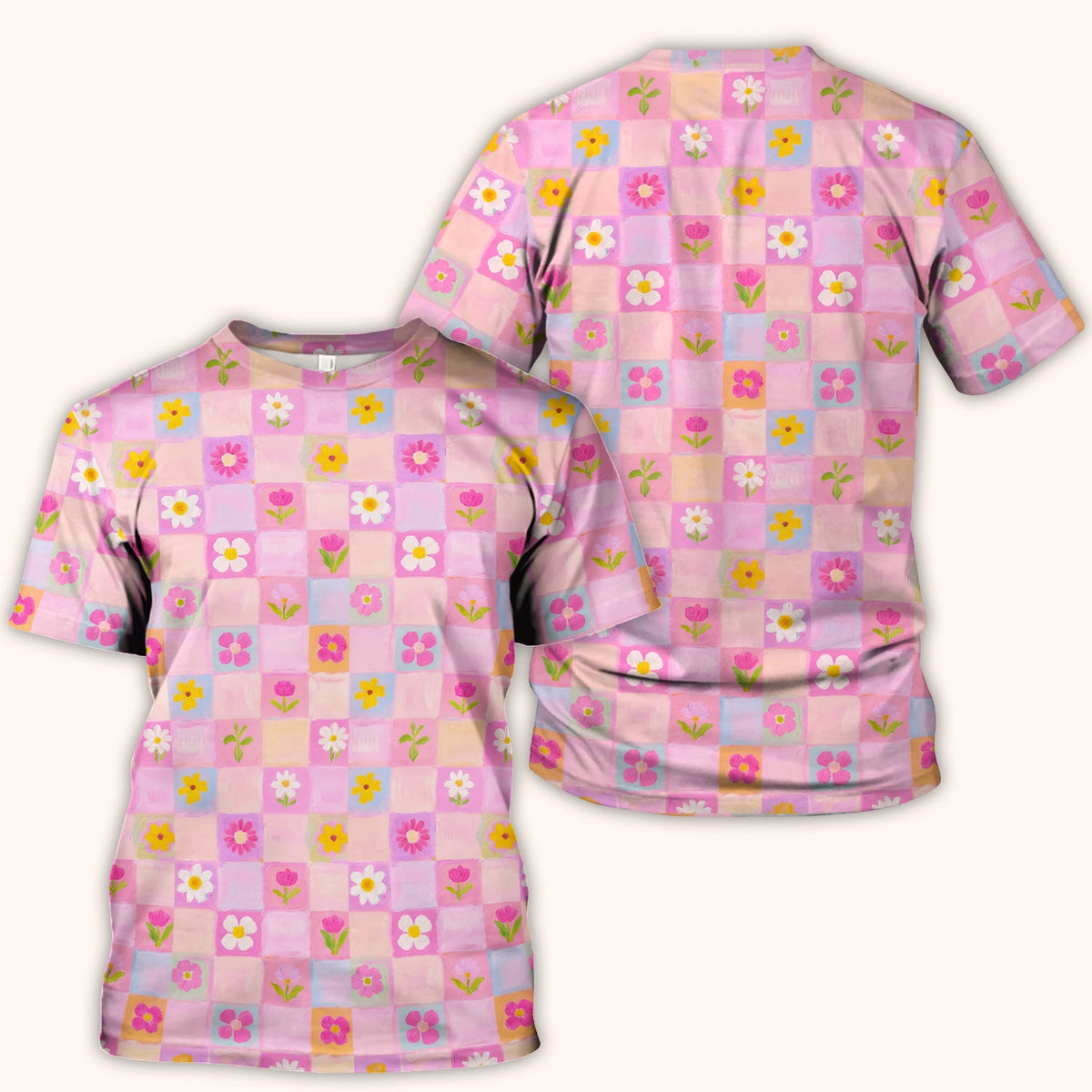 Colorful Mixed Flowers Nurse Scrub Top