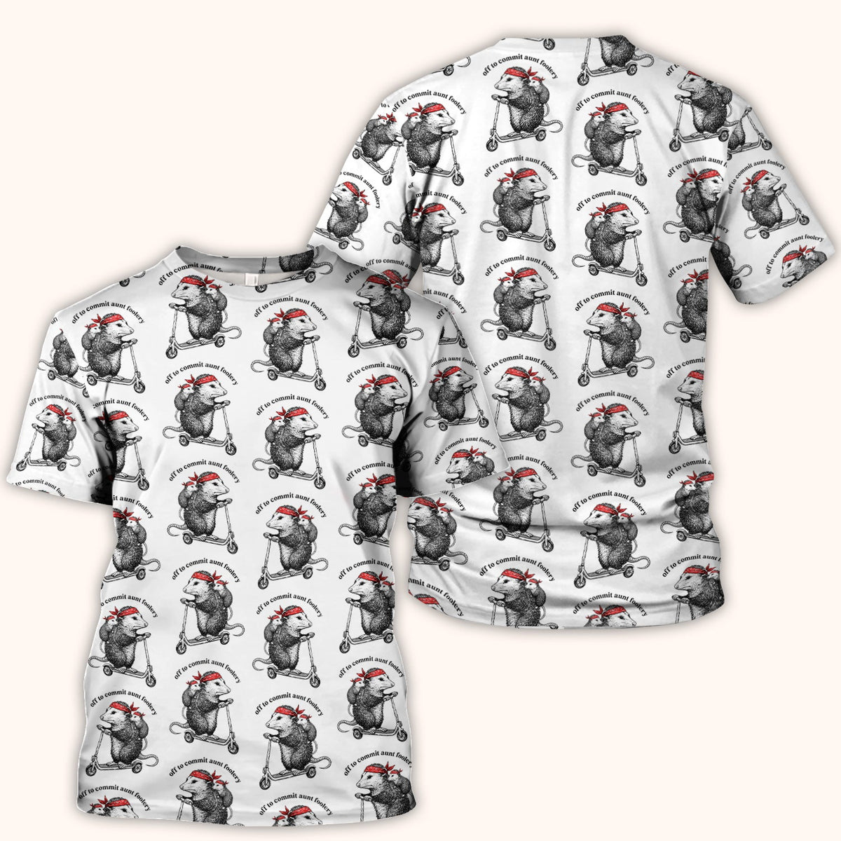 Aunt Foolery Opossum Nurse Scrub Top