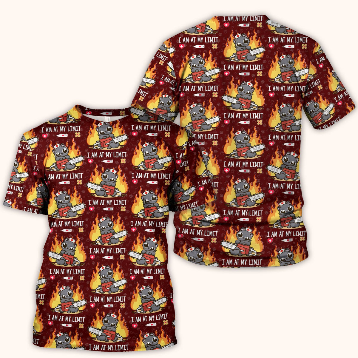 Cat I Am At My Limit Nurse Scrub Top
