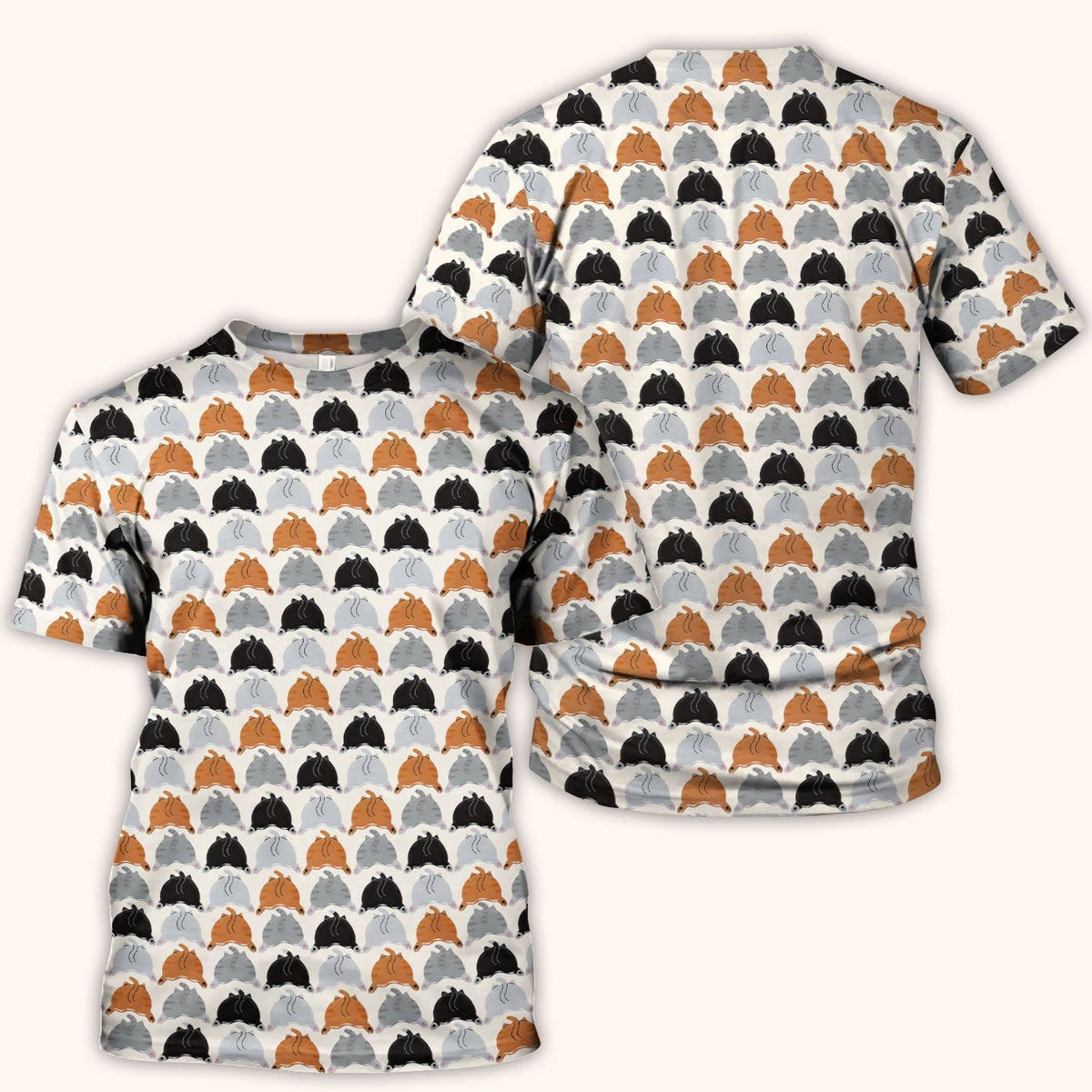 Multicolor Cat Nurse Scrub Top