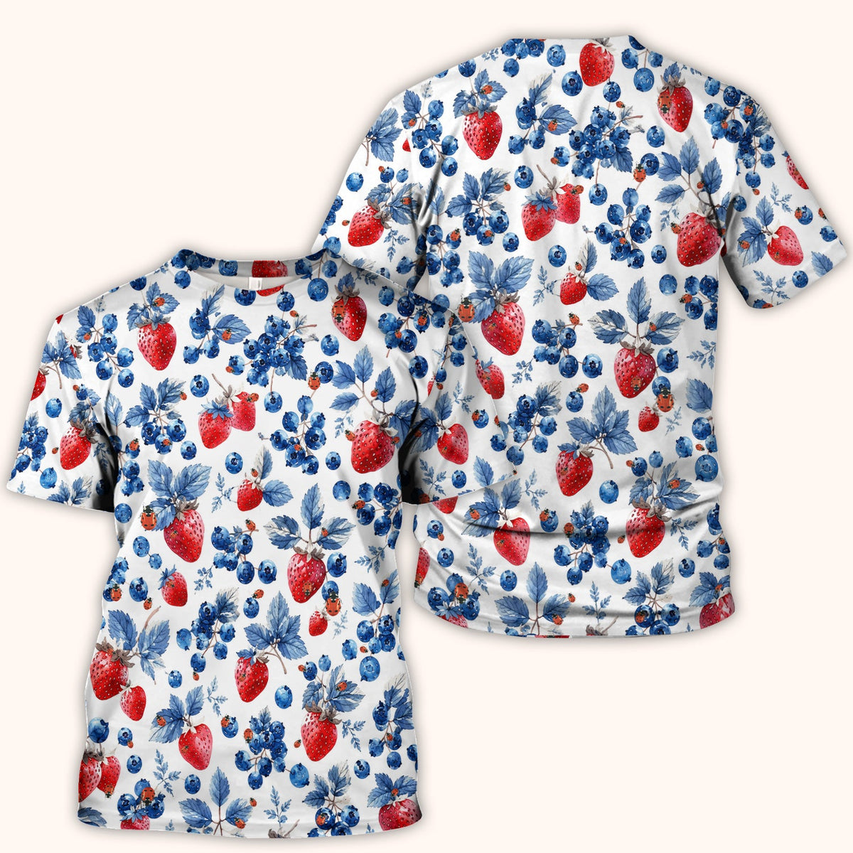 Strawberry Blueberry Ladybug Nurse Scrub Top