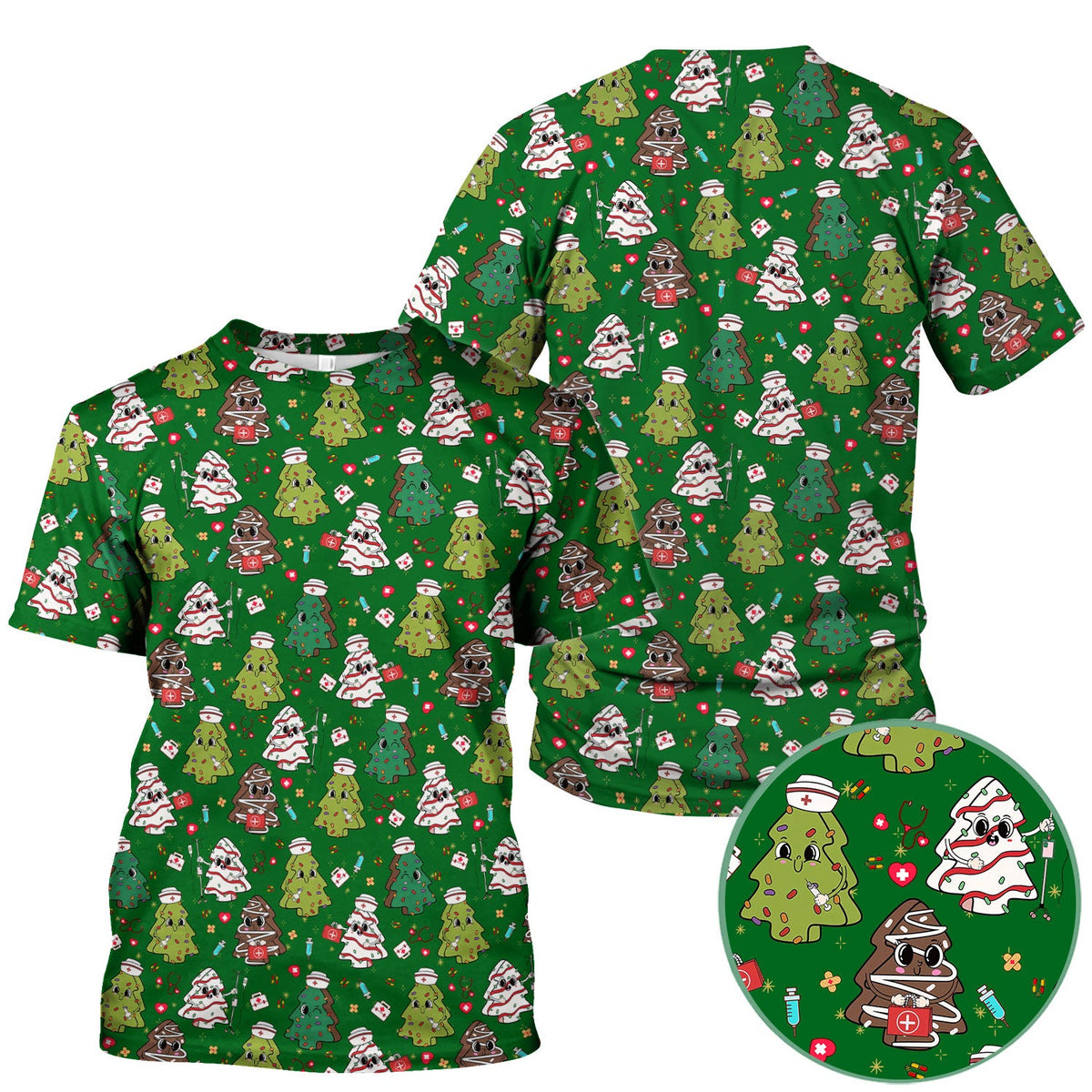 Christmas Tree Nurse Scrub Top