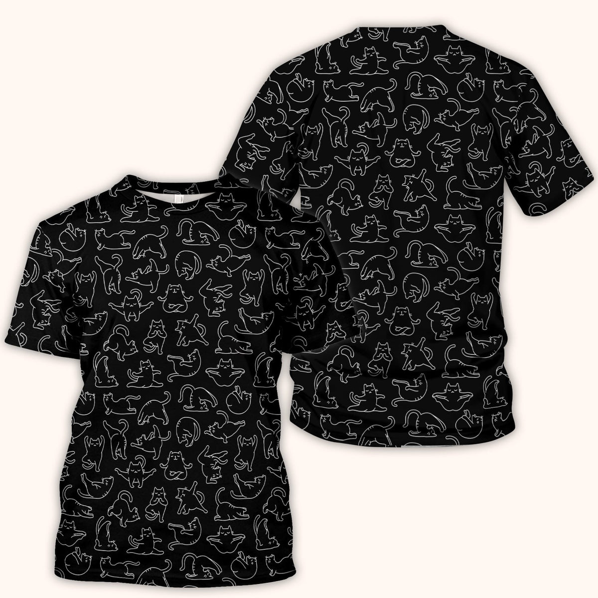 Cat Outline Playing Gothic Nurse Scrub Top