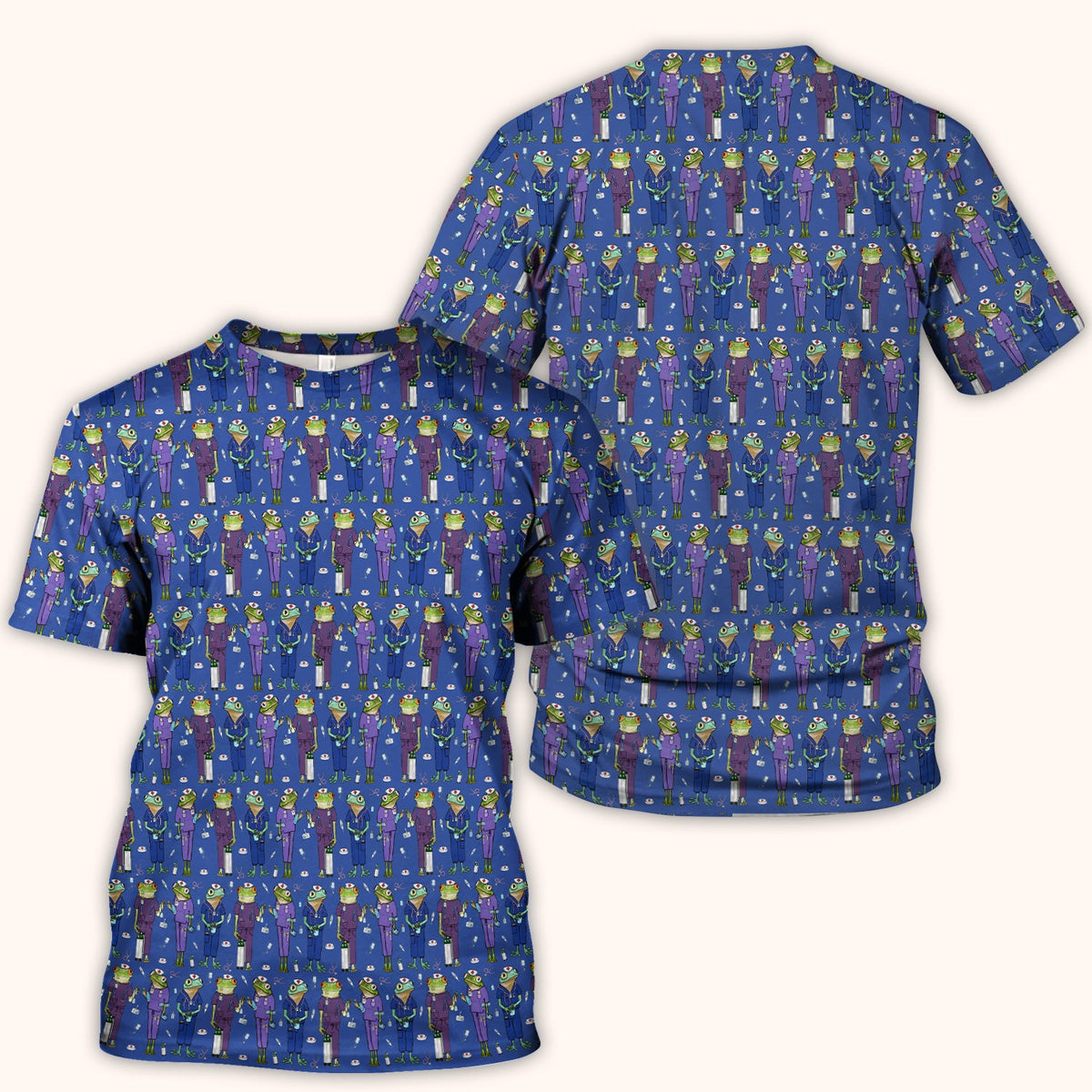 Frog Medical Nurse Scrub Top