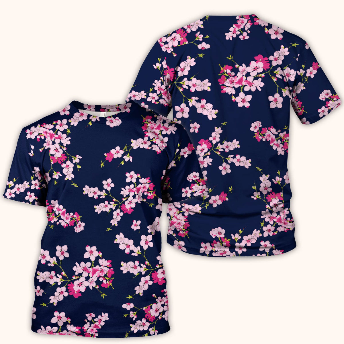 Elegant Cherry Blossom Nurse Scrub Top