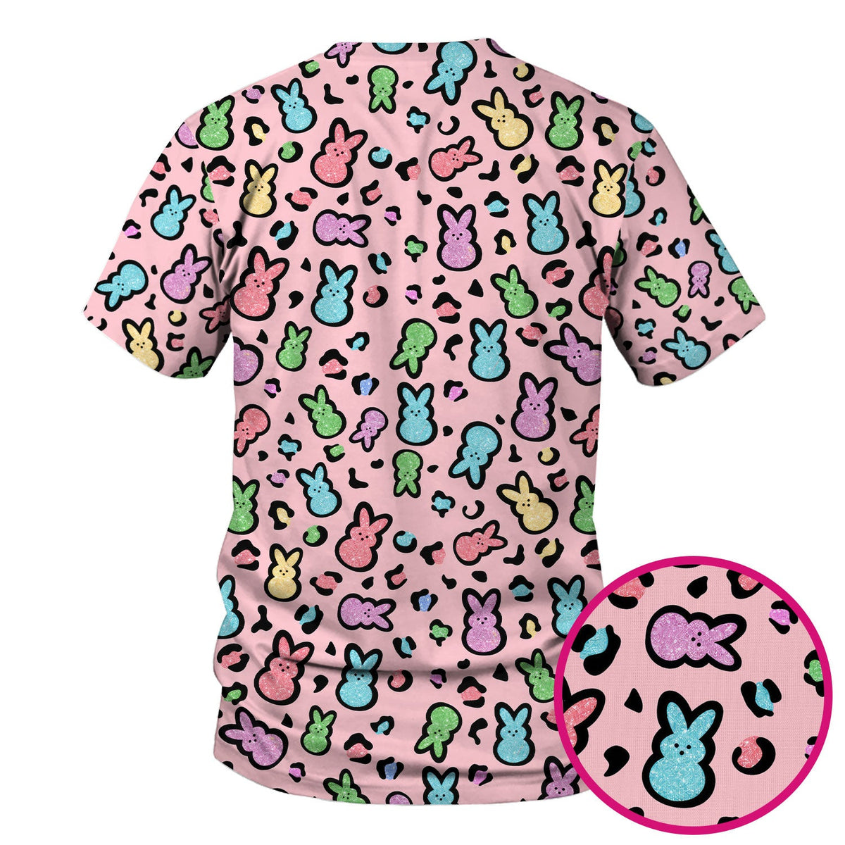Pastel Bunny Nurse Scrub Top