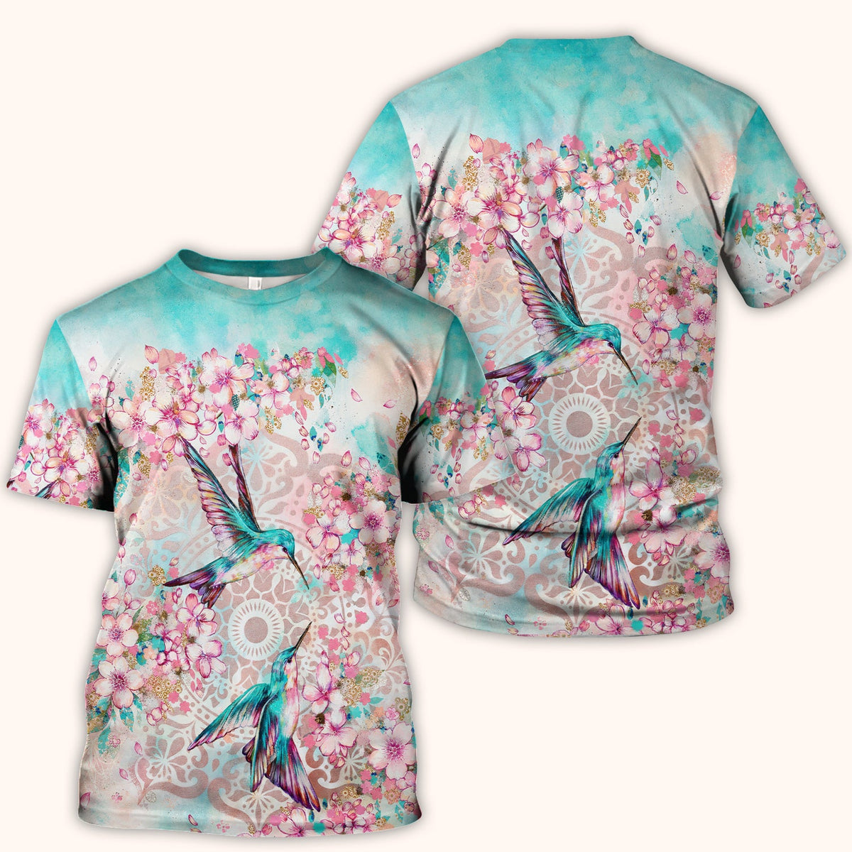 Hummingbird Cherry Blossom Nurse Scrub Top