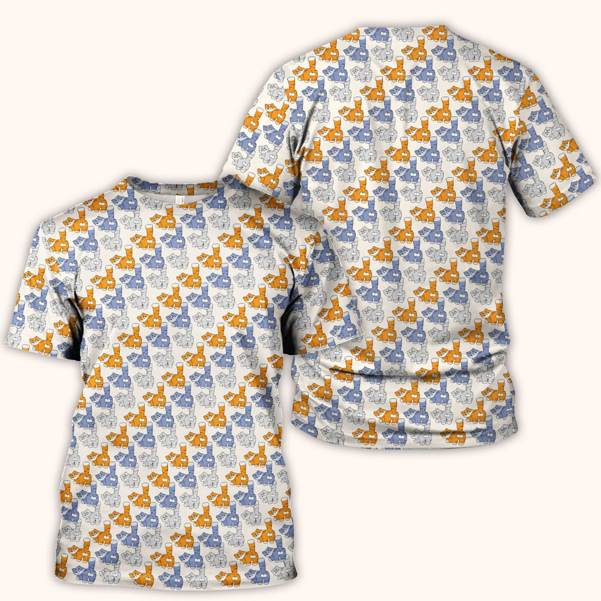 Cartoon Cat Nurse Scrub Top