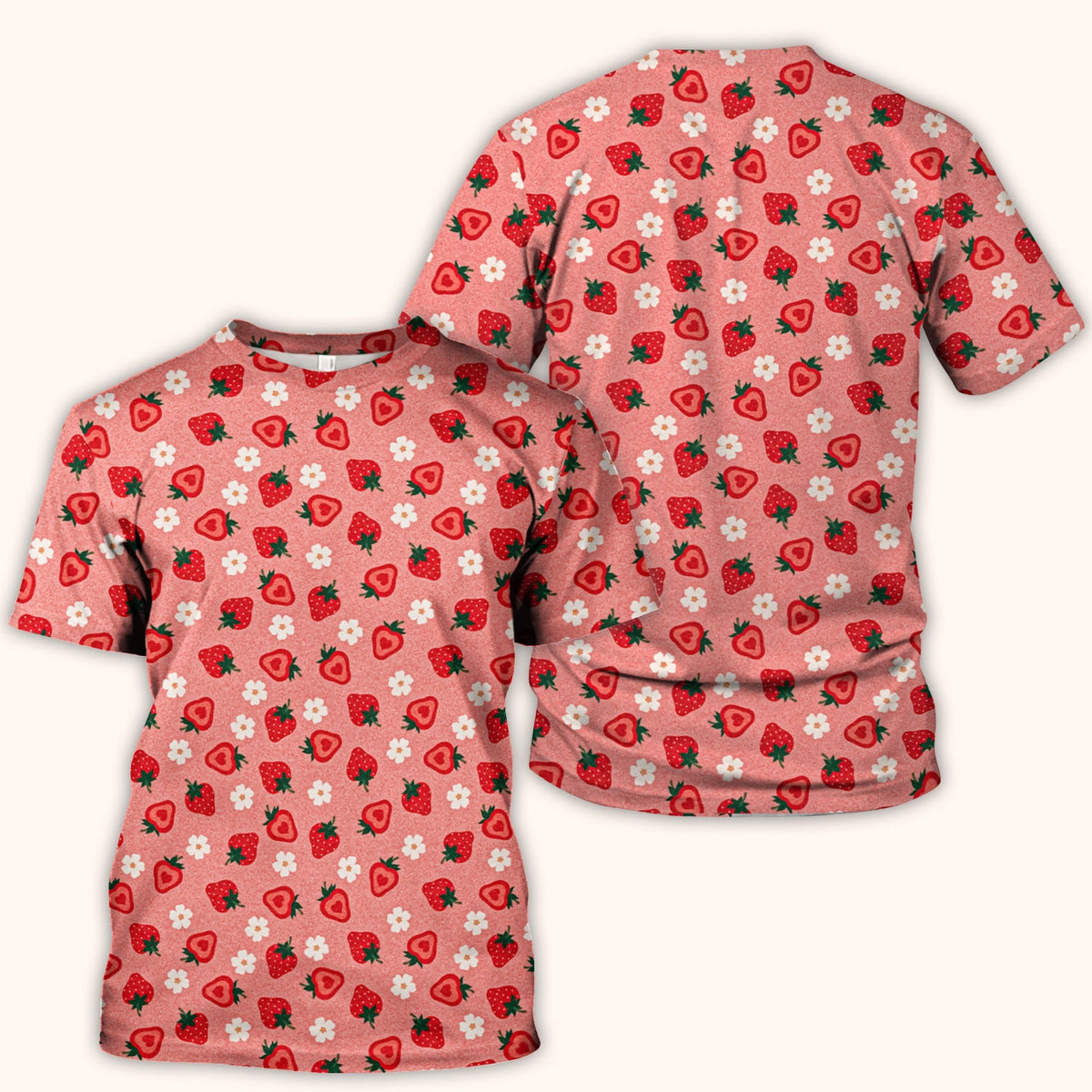 Sweet Strawberry Blossom Nurse Scrub Top