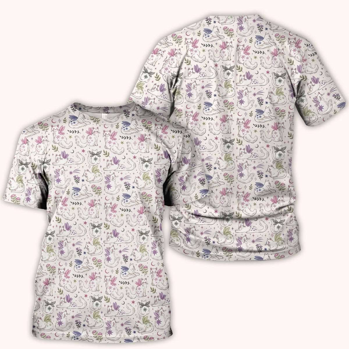 Fairy Cat Moon Star Nurse Scrub Top