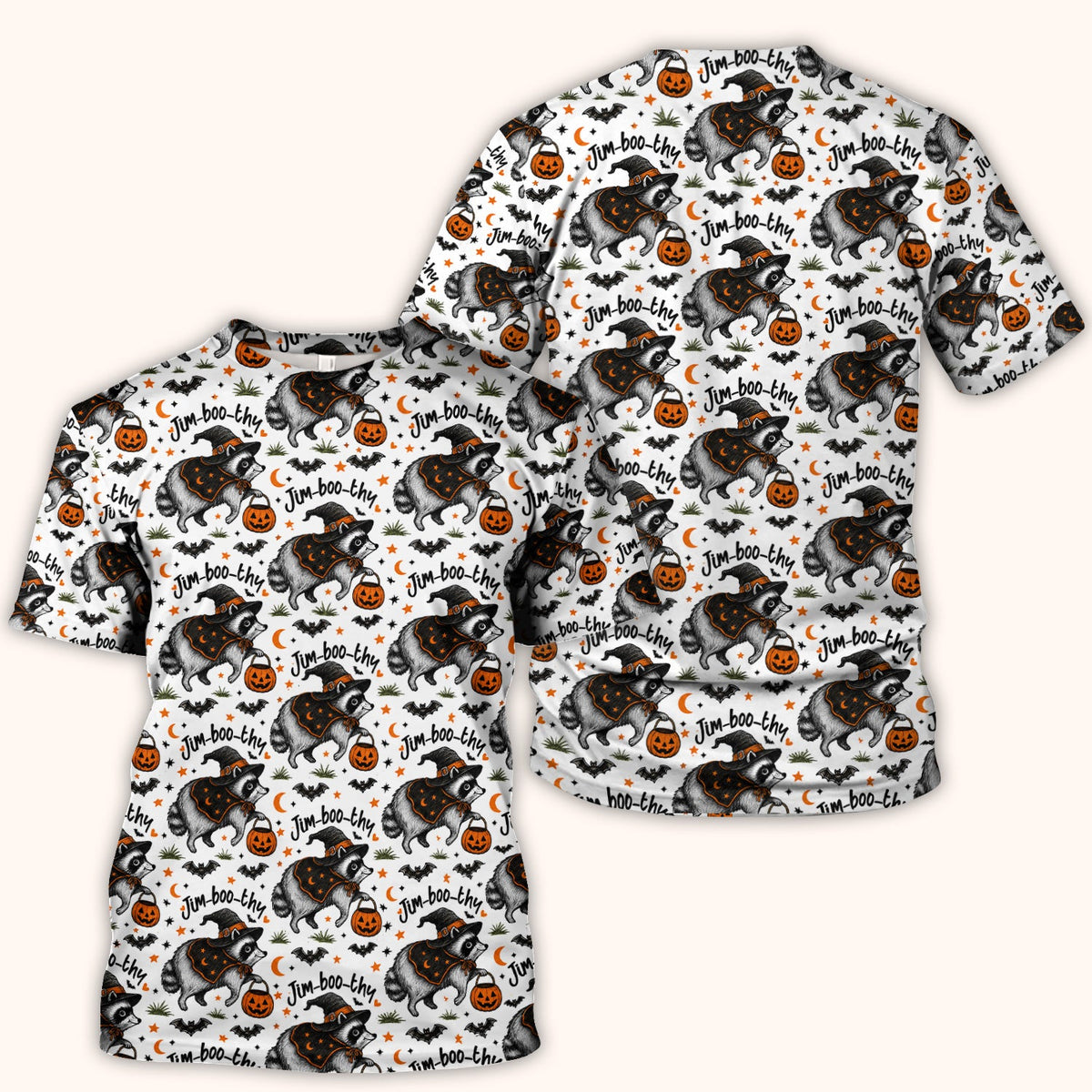 Jim Boo Thy Raccoon Nurse Scrub Top