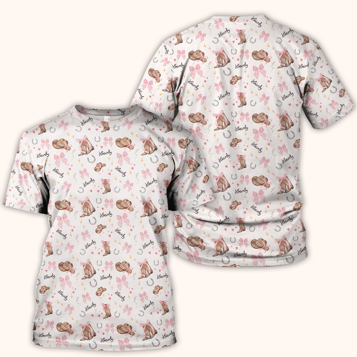 Pink Cowgirl Boots Nurse Scrub Top