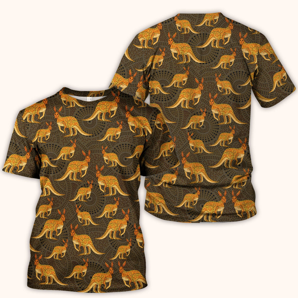 Australian Kangaroo Dot Art Nurse Scrub Top