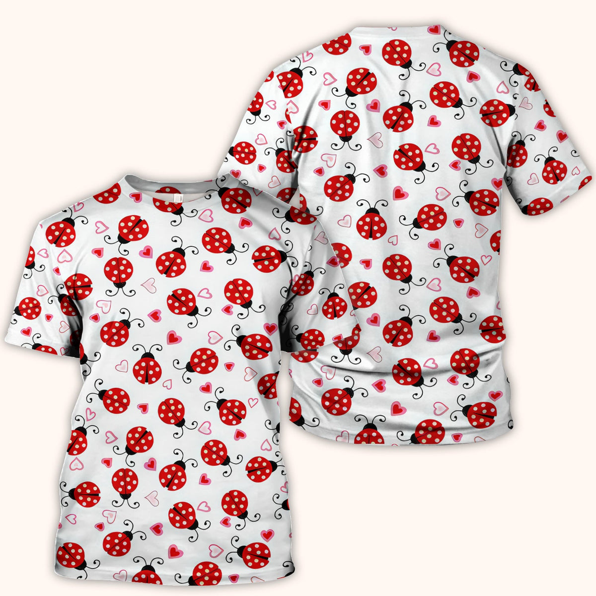 Ladybug Heart Love Nurse Scrub Top