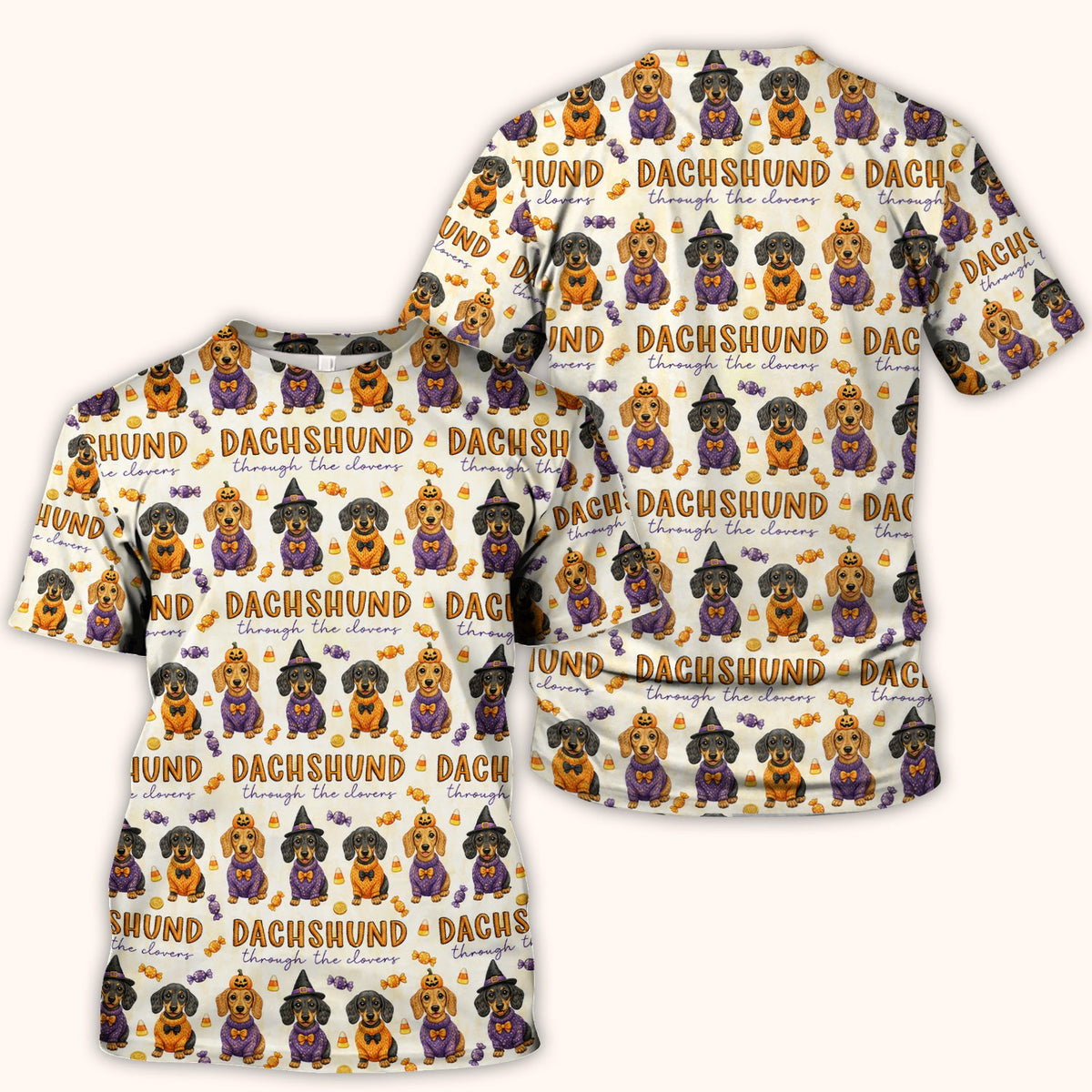 Candy Dachshund Nurse Scrub Top