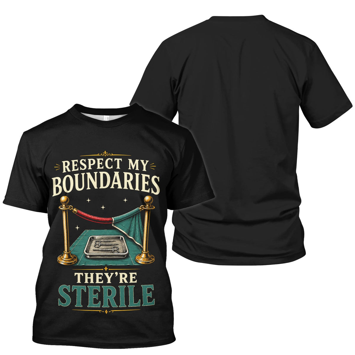 Respect My Sterile Boundaries Nurse Scrub Top