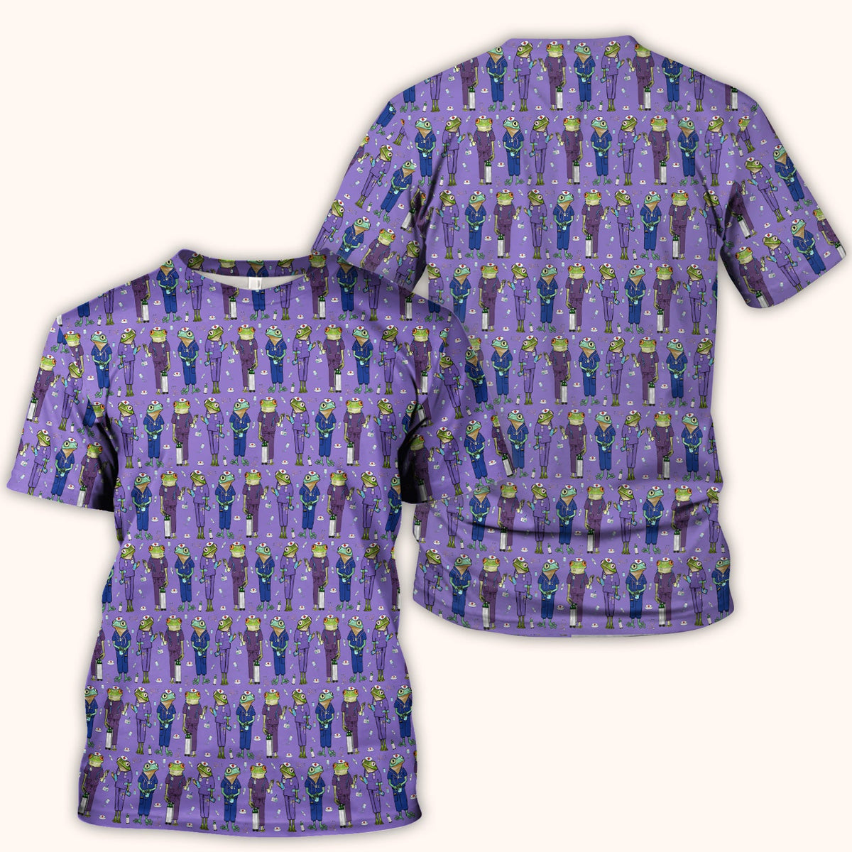Frog Medical Nurse Scrub Top