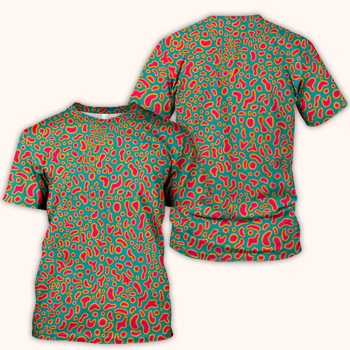 Colorful Abstract Leopard Nurse Scrub Top
