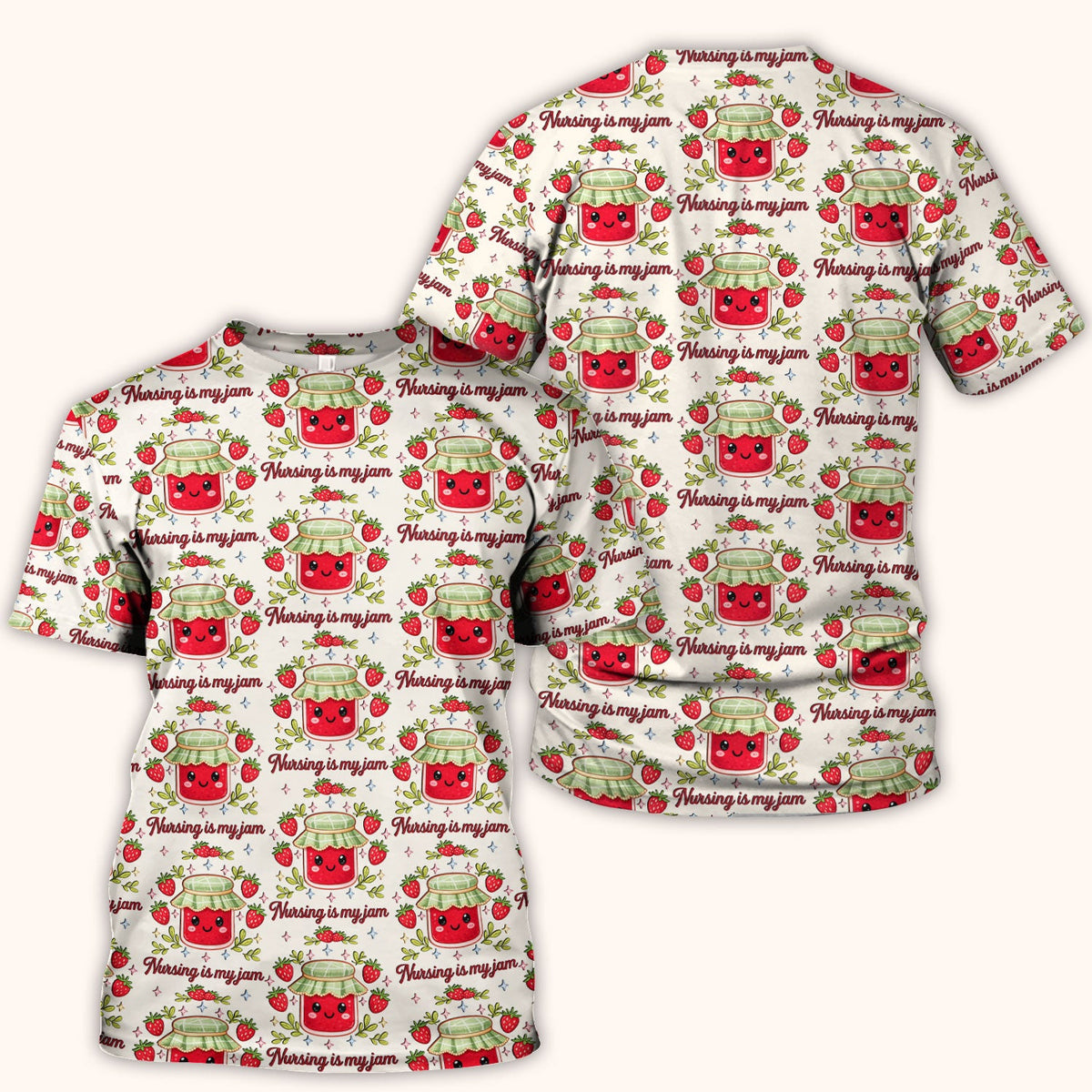Strawberry Jam Nurse Scrub Top