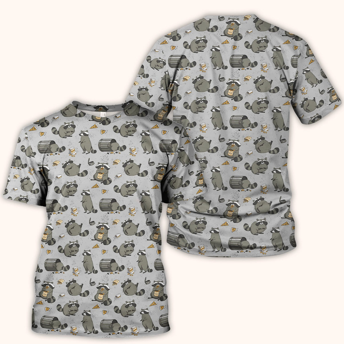 Raccoon Snack Trash Can Nurse Scrub Top
