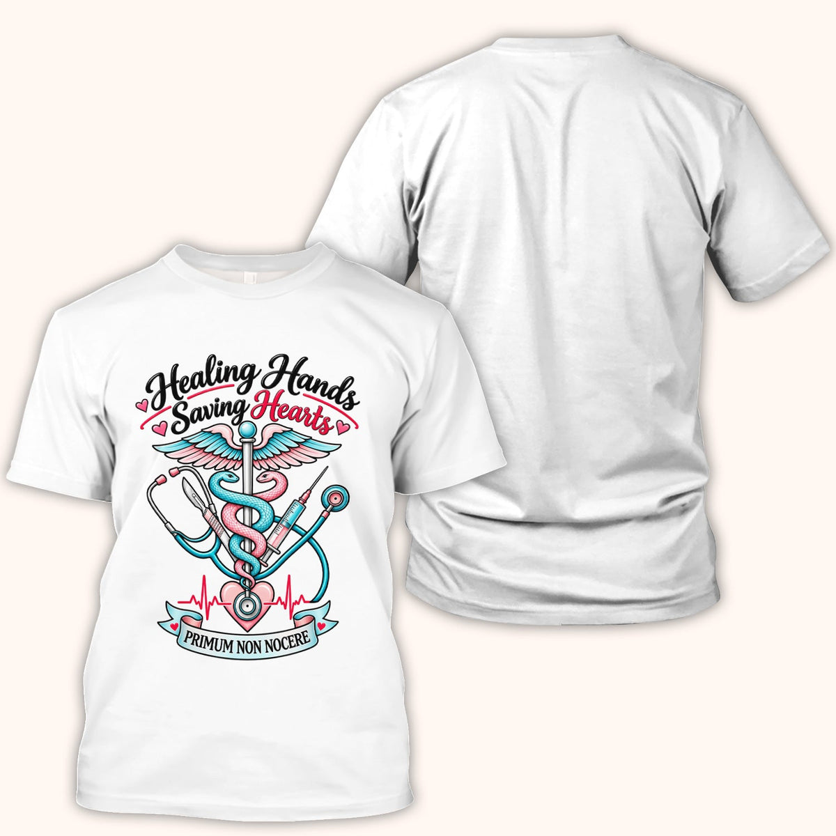 Healing Hands Saving Hearts Nurse Shirt