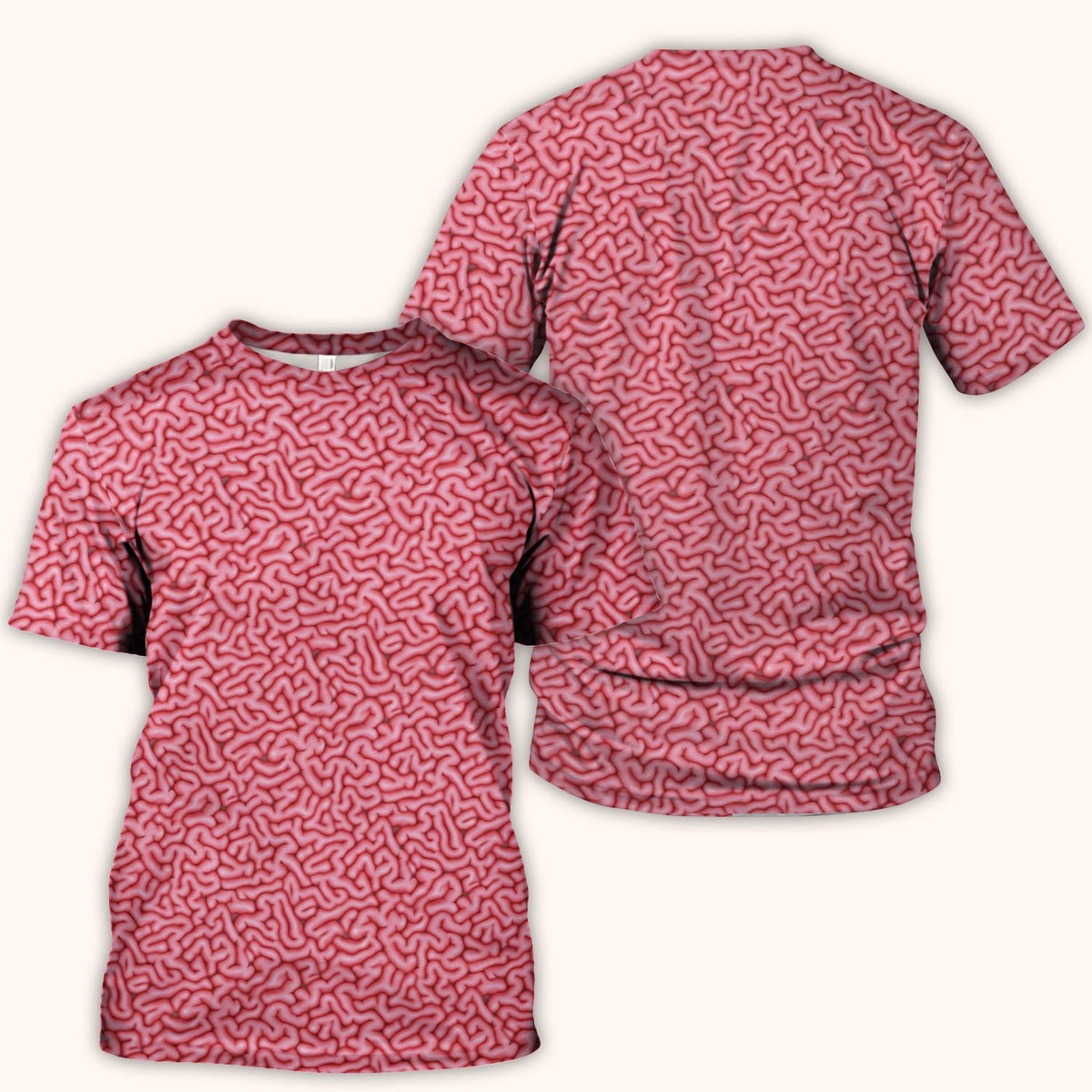 Pink Brain Anatomy Nurse Scrub Top