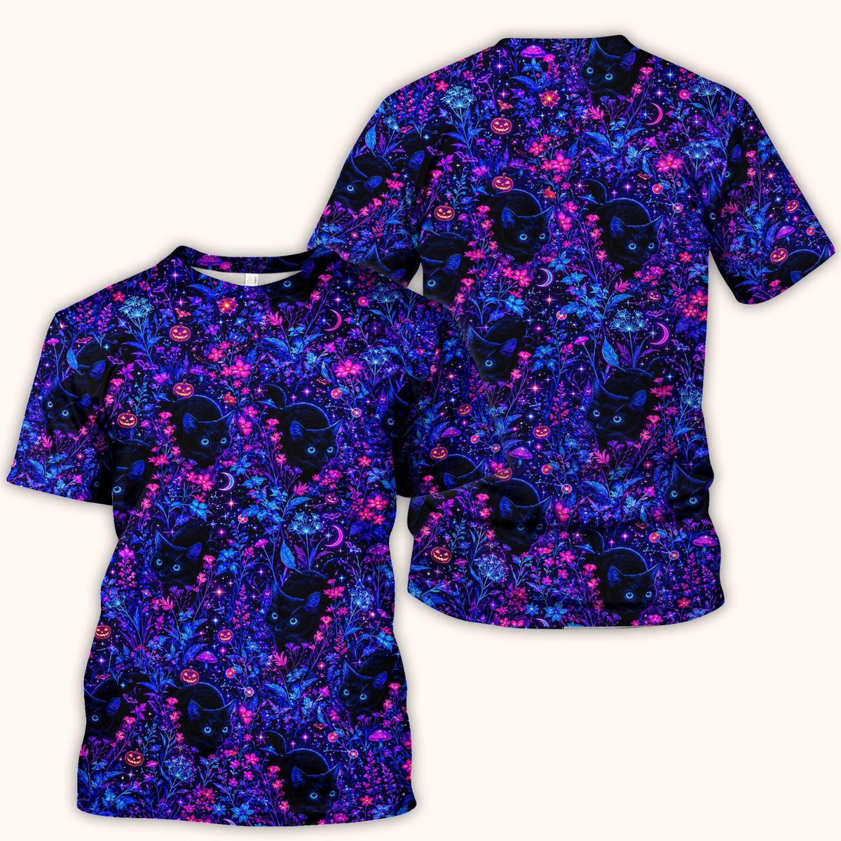 Spooky Black Cat Garden Nurse Scrub Top