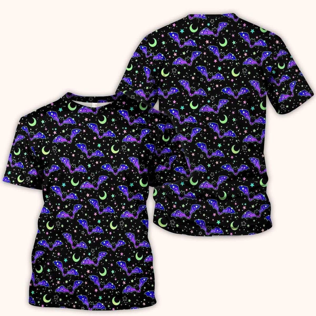 Spooky Celestial Bat Nurse Scrub Top