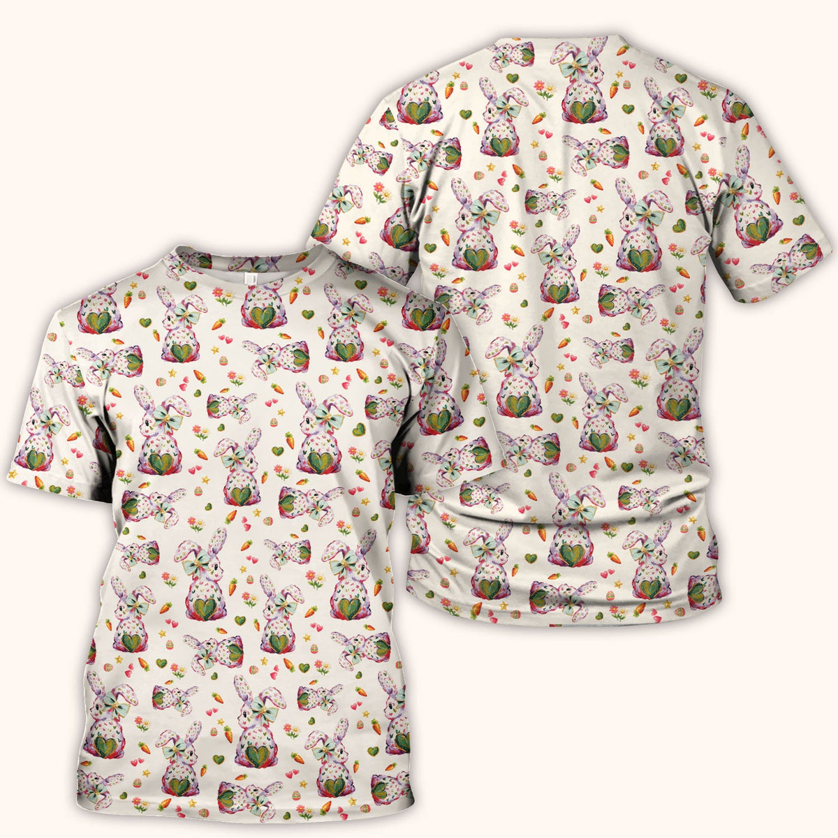 Pastel Bunny Easter Nurse Scrub Top