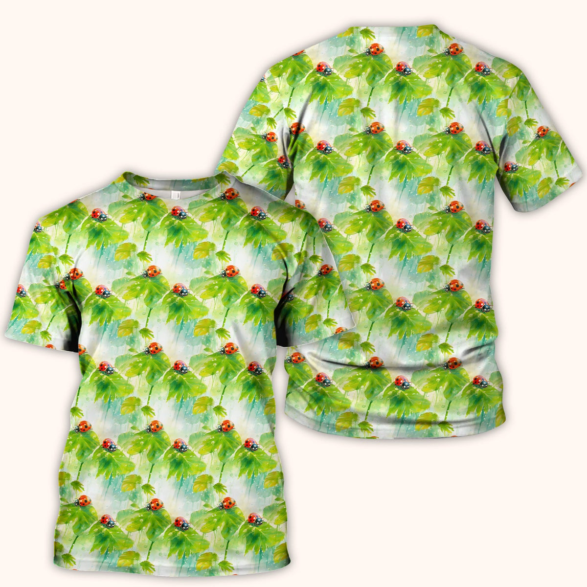Ladybugs On Rainy Leaves Nurse Scrub Top